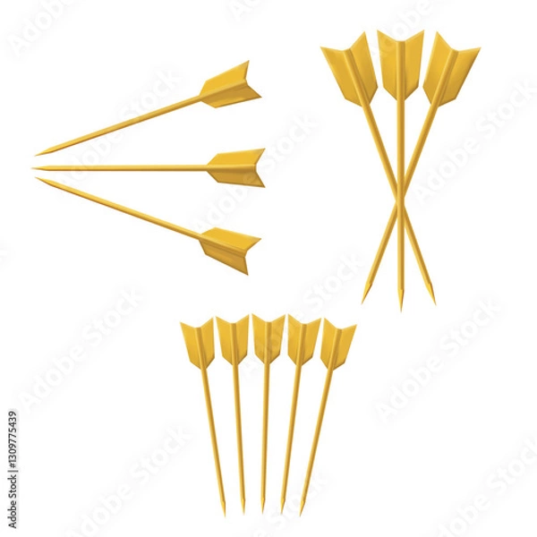 Fototapeta 2d render arrow set illustration.