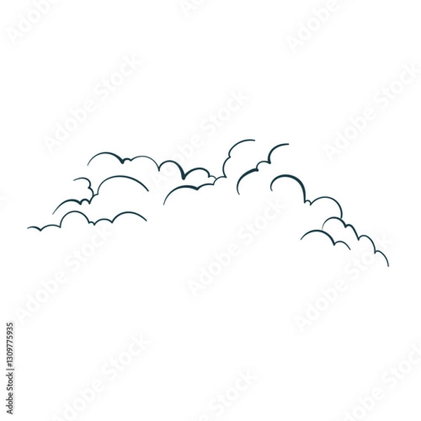 Obraz clouds vector line isolated 