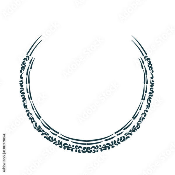 Obraz abstract arc leaves floral vector frame line artistic