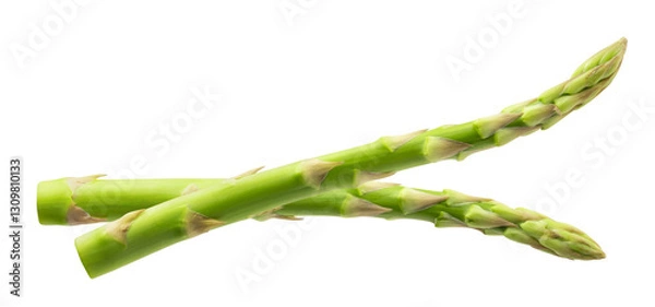 Fototapeta Green asparagus isolated on transparent background.