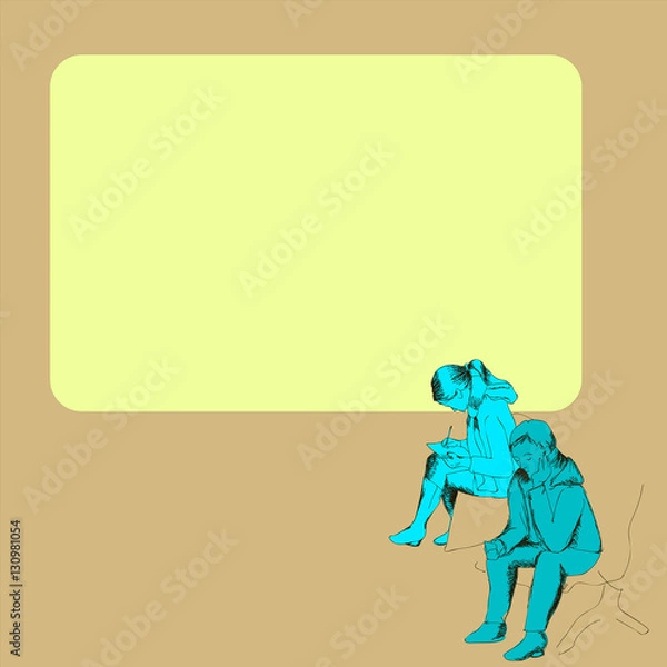 Fototapeta People process information form for text