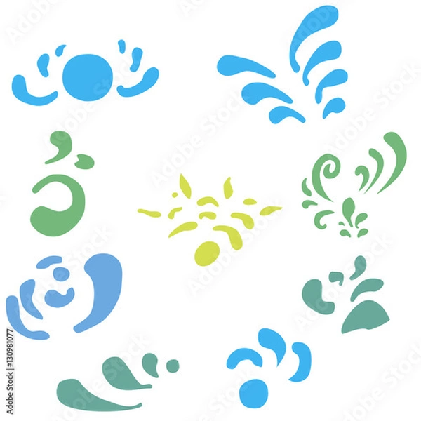 Fototapeta set of decor elements