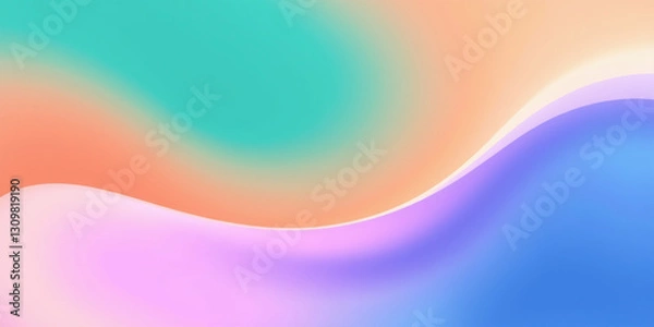 Fototapeta Iridescent gradient displays flowing, holographic colors ideal for abstract backgrounds