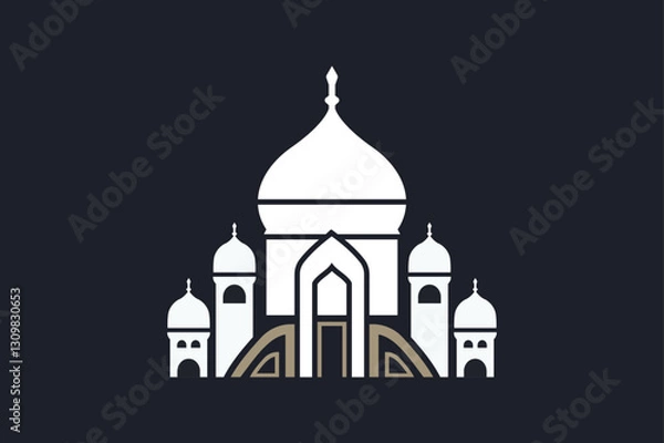 Obraz Minimalist Mosque Illustration Logo Design