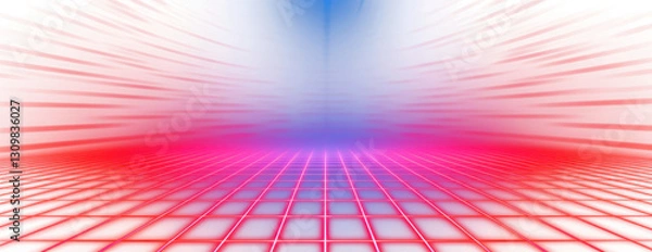 Obraz PNG Abstract lights retro grid.