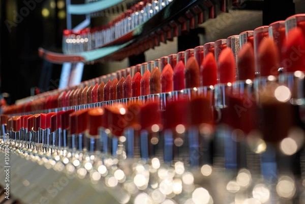 Obraz lipsticks of different shades stand in several rows