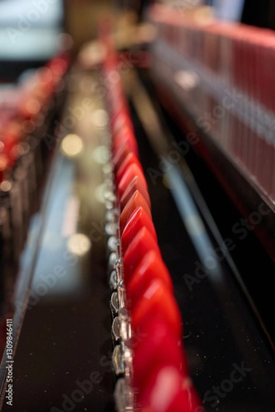 Obraz lipsticks of different shades stand in several rows