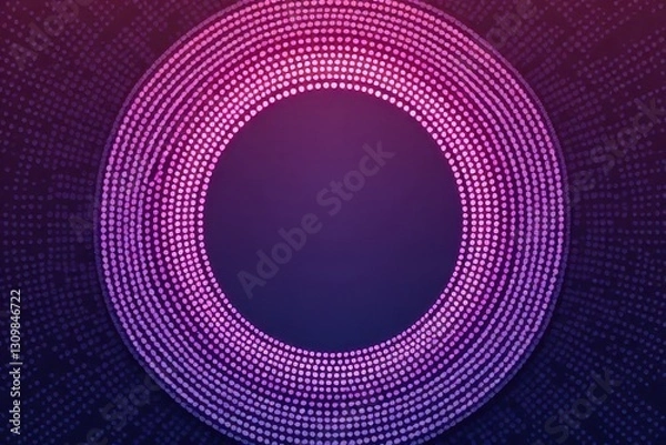 Fototapeta vibrant neon lime-and-purple pixel circle pattern with Pulsing center-right in a soft gray gradient in Minimalist Void – Futuristic Digital Art
