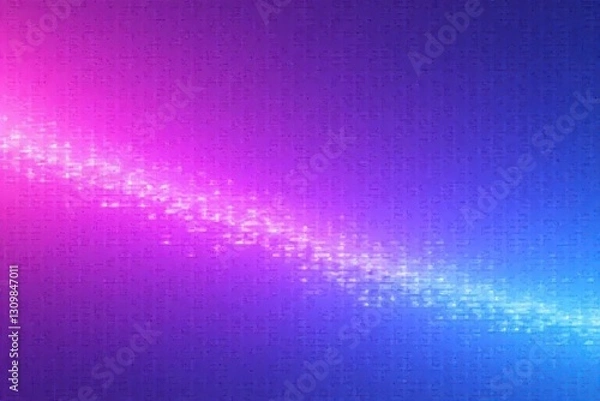 Fototapeta vibrant neon pink-and-purple pixel line pattern with Flowing smoothly center-right in a soft teal-to-white gradient in Minimalist Void – Futuristic Digital Art
