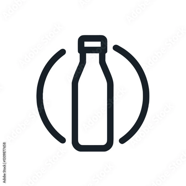 Fototapeta Vector icon of a bottle for containers and everyday items, transparent background
