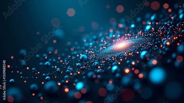 Obraz Colorful Abstract Background with Light Particles and Bokeh Effects