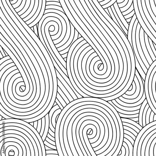 Obraz Abstract seamless background with doodle style, zen tangle for you design
