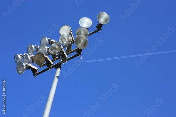 Obraz Stadium Lights with Airplane