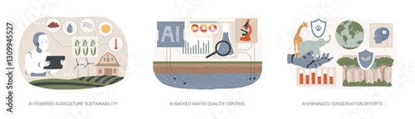 Obraz AI for Environmental protection abstract concept vector illustrations.