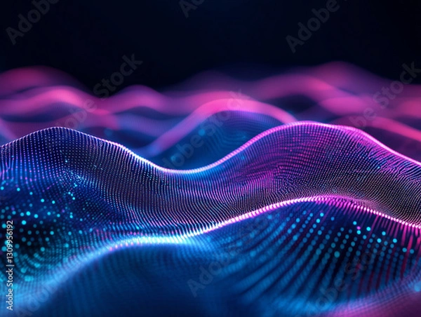 Fototapeta D neon holographic interface