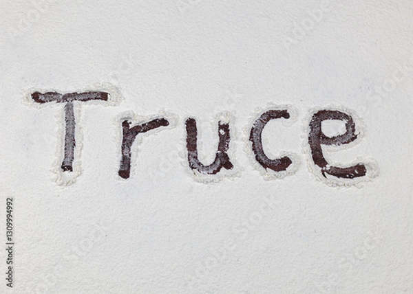 Fototapeta Truce text on white background. Armistice
