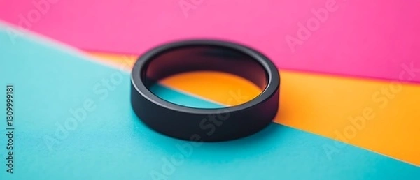 Obraz Black ring on colorful background