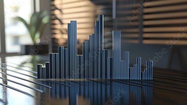 Fototapeta Business stock performance bar chart with data