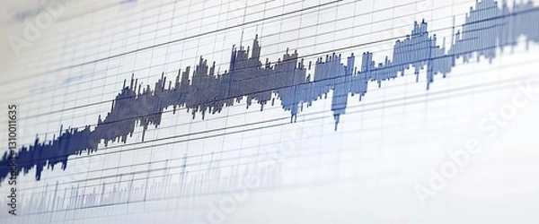 Obraz Clean line chart with steady market growth