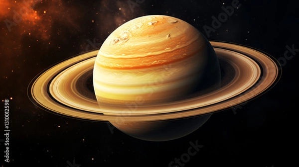Fototapeta Highly detailed, hyper-realistic image of Planet Saturn, perfect for backgrounds, wallpapers, and space themes.

