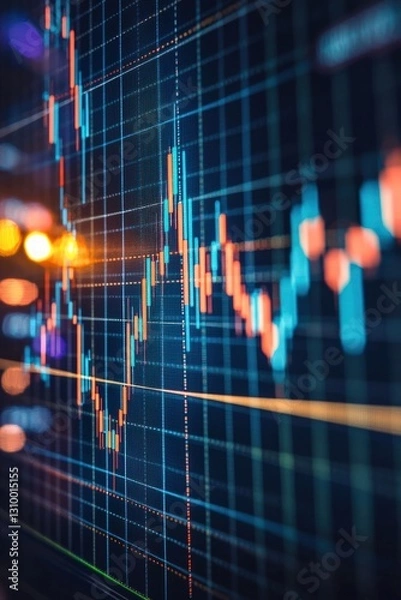 Obraz Growth stock market analysis chart with visual details