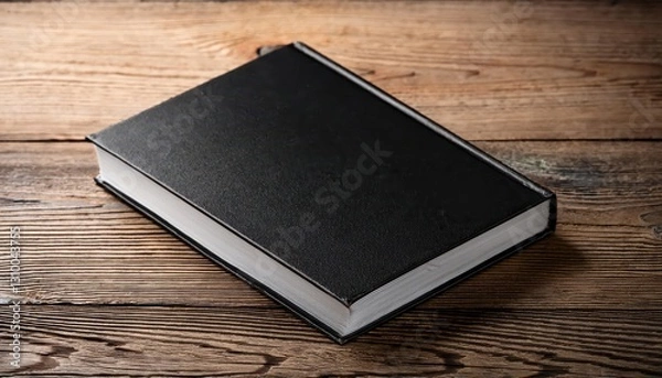 Obraz Timeless Mystery Unveiled A Vintage Book Resting atop an Antique Wood Table Amidst a Warm and Inviting Ambiance