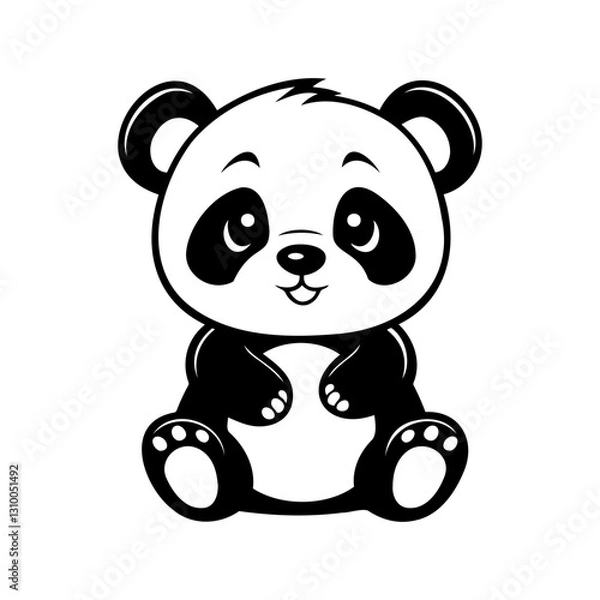 Obraz Cute Panda Bear. Print design. Vector illustration.