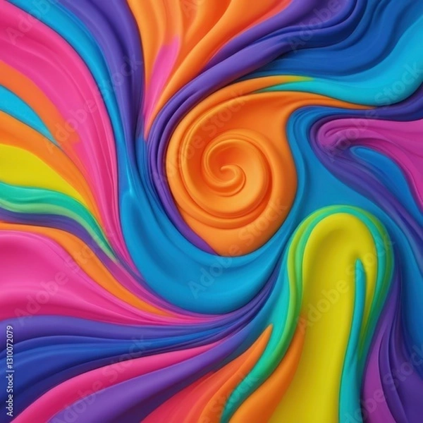 Fototapeta Digital Painting of a Colorful Swirl