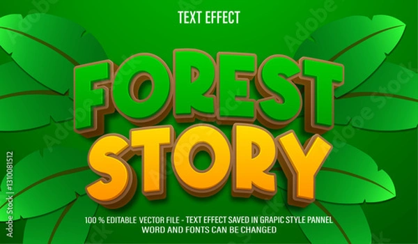 Fototapeta Forest Story 3d editable text effect style