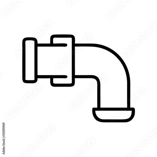 Fototapeta Pipe fitting icon in black outline style