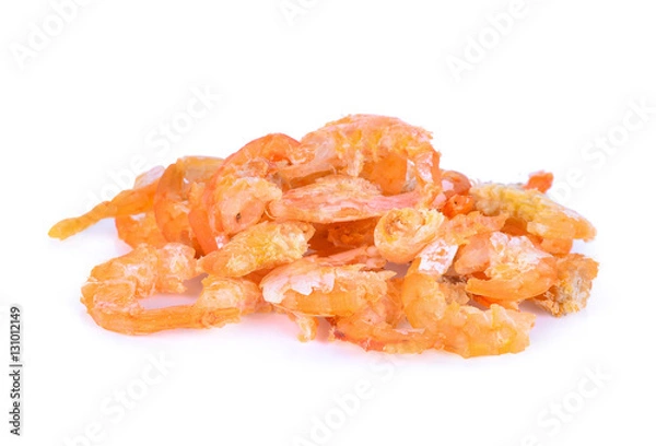 Fototapeta dried shrimp isolated on white background