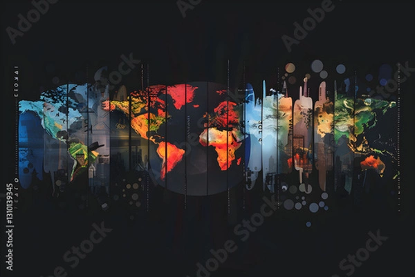Obraz Conceptual Representation of Global Time Zones and their Varied Hours