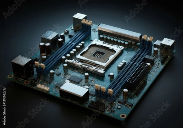 Fototapeta High-quality motherboard with advanced circuitry and components