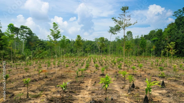 Fototapeta reforestation efforts, new trees