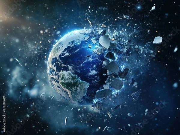 Fototapeta Exploding Planet Earth - Global Catastrophe