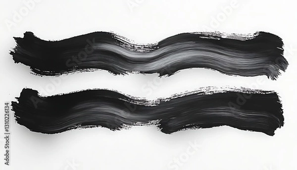 Fototapeta Black paint strokes on white background