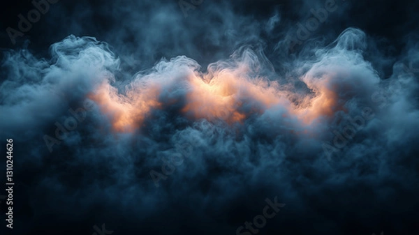 Fototapeta Real smoke exploding outwards with empty center.