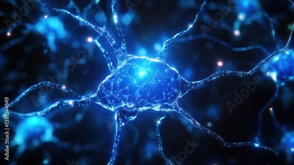 Fototapeta Neural AI Processor Glowing with Digital Intelligence