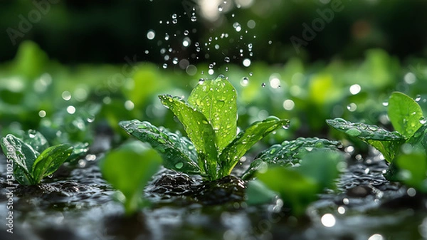 Fototapeta Smart irrigation computer in the field
