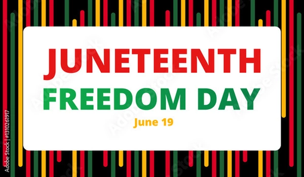 Obraz Juneteenth Freedom Day with Stripes Abstract Background for banner, postcard, flyer design.