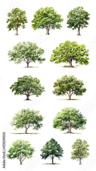 Obraz PNG tree element set, transparent background