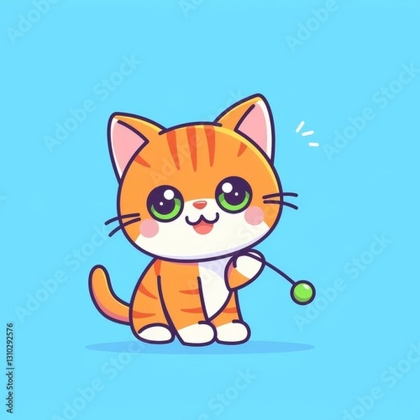 Fototapeta Cute Orange Cat Playing