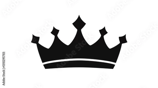 Fototapeta Elegant Black Crown Icon Royal Symbol Monarchy Regal Luxury Graphic Design Element for Branding Website App Print
