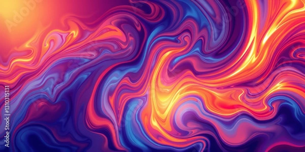 Fototapeta Iridescent background displays flowing pastel colors and soft shapes, noise texture adds depth