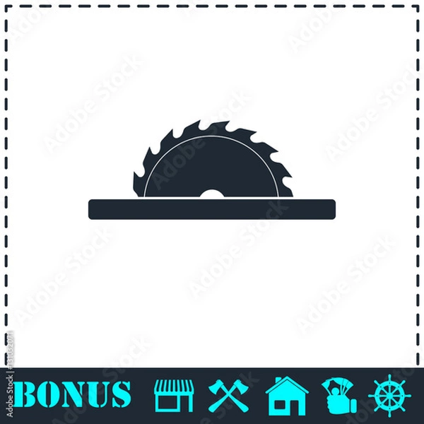 Fototapeta Circular saw blades icon flat