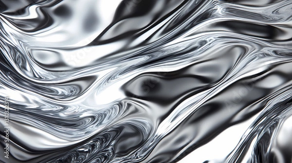 Fototapeta Metal silver texture background or aluminum brushed silver texture with reflection.abstract background for wallpaper. generative ai. Glistening - Cavern. Illustration