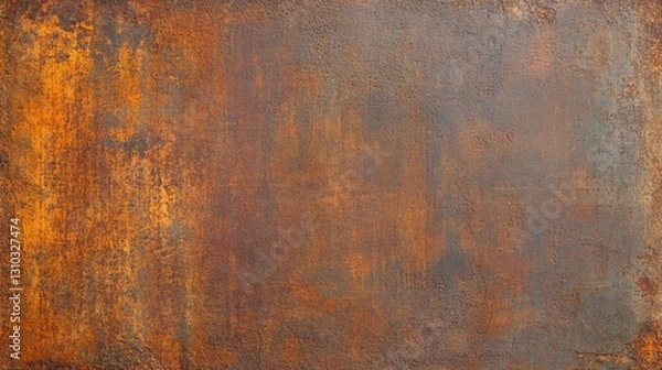 Fototapeta Textured surface with rust and patina, showcasing warm tones and abstract patterns, ideal for backgrounds
