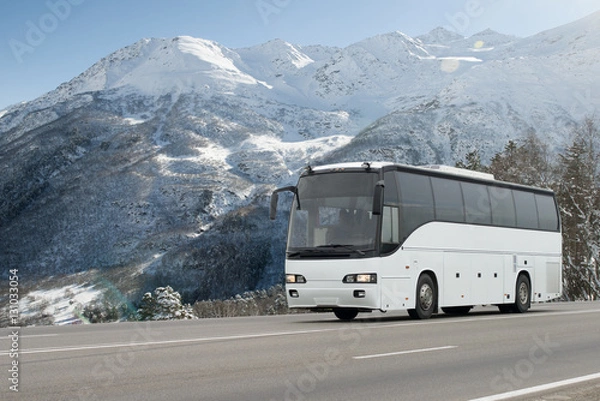 Obraz Motion blurred image of driving bus