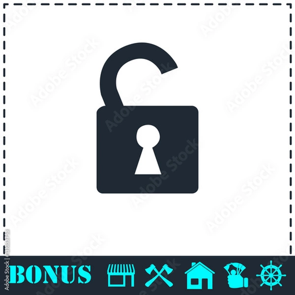 Fototapeta Unlock icon icon flat