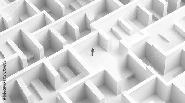 Fototapeta Navigating the labyrinth a woody maze structure abstract design digital environment aerial view intricate geometry